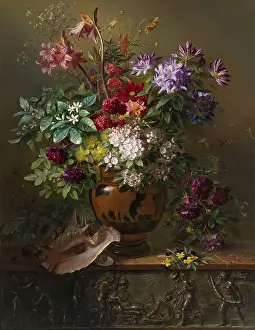 Purple Prints: Still Life with Flowers in a Greek Vase: Allegory of Spring