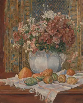 Bouquet Prints: Still Life with Flowers and Prickly Pears