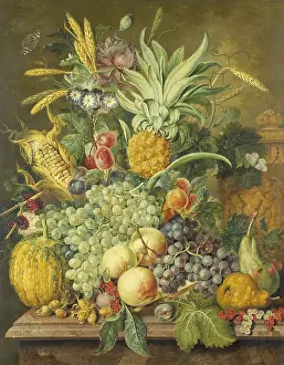 Grapes Prints: Still Life with Fruit, by Jacobus Linthorst