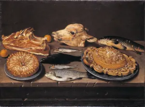 Plate Prints: Still Life Ox Head, Sweets and Fishes