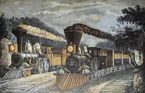 Lightning Express Trains (1876). Litography. AISA/Everett Collection**US SALES ONLY**