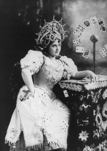Lillian Prints: Lillian Russell (1861-1922), American actress, in role of a gypsy fortune teller. 1895