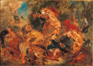 Motion Prints: The Lion Hunt, study, by Eugne Delacroix