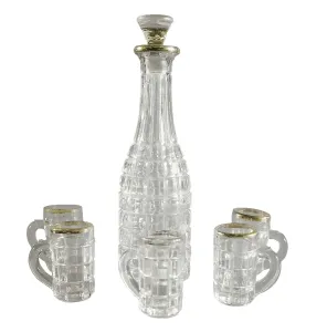 Spanisheurope Prints: Liquor bottle and five handled glasses (19th c)