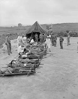 Sick Prints: Litter cases of North Korean War POWs are exchanged during Operation Little Switch