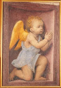 Innocence Prints: Little angel worshipping, by Bernardino Luini