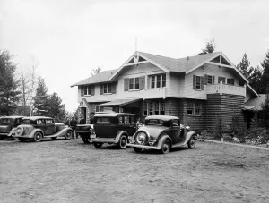 Girlfriends Prints: Little Bohemia Lodge where John Dillinger and his gang escaped in a machine gun shoot out with FBI agents and police