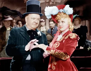 Embroidered Prints: MY LITTLE CHICKADEE, from left: W.C. Fields, Mae West, 1940