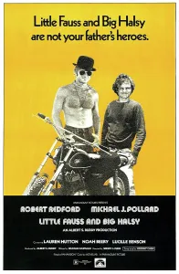 Motorcycle Prints: LITTLE FAUSS AND BIG HALSY, (from left): Robert Redford, Michael J. Pollard, 1970