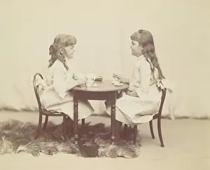 Tea Service Prints: Little girls having a tea party, c