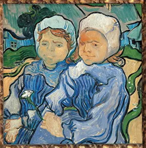 Square Image Prints: Two Little Girls, by Vincent Van Gogh