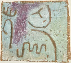 Swiss Prints: LITTLE HOPE, by Paul Klee, 1938, Swiss painting, plaster and watercolor on burlap