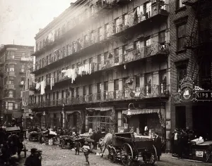Ethnic Prints: Little Italy, A row of tenements on Elizabeth St, New York, 1912