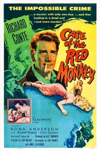 Crime Prints: LITTLE RED MONKEY, (aka THE CASE OF THE RED MONKEY), Richard Conte, (center), 1955