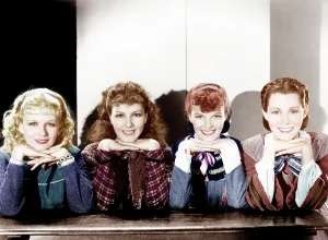 Hand To Chin Prints: LITTLE WOMEN, from left: Joan Bennett, Jean Parker, Katharine Hepburn, Frances Dee, 1933