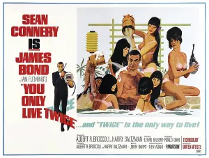 YOU ONLY LIVE TWICE, US poster, left and center: Sean Connery on subway poster art, 1967