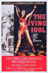 Embrace Prints: THE LIVING IDOL, l-r: Steve Forrest, Liliane Montevecchi on poster art, 1957