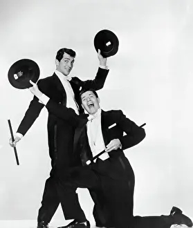 Comedians Prints: LIVING IT UP, from left: Dean Martin, Jerry Lewis, 1954