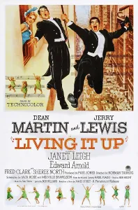 Comedian Prints: LIVING IT UP, US poster art, from left: Dean Martin, Jerry Lewis, 1954