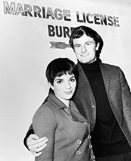 Australian Prints: Liza Minnelli and Australian singer Peter Allen at the Marriage License Bureau