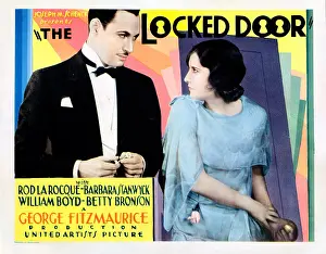 Secret Prints: THE LOCKED DOOR, US lobbycard, from left, Rod La Rocque, Barbara Stanwyck, 1929