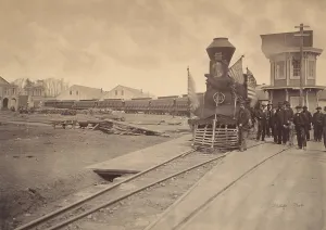 Assassination Prints: The locomotive and the Abraham Lincoln funeral train in Philadelphia