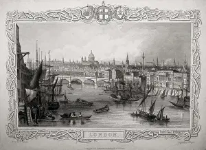 Craft Prints: Londes. Thames in 19th c. Engraving