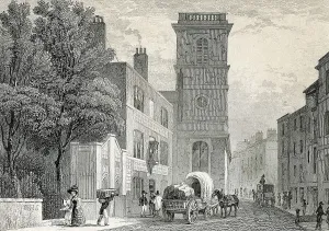 Londoners Prints: London. Alhallows church in Upper Thames street