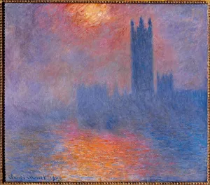 London Houses of Parliament. The Sun Shining Through the Fog, by Claude Monet, 1904, 20th Century, oil on canvas, cm 81 x 92 - France, Ile de France, Paris, Muse dOrsay, RF 2007