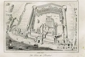 Englishwoman Prints: London Tower, facsimile from an engraving of 15th c