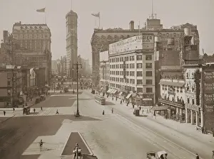 Automobiles Prints: Longacre Square, in 1911, at the Intersection of Broadway and Seventh Avenue in New York City