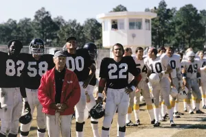 Football Uniform Prints: THE LONGEST YARD, John Steadman (red jacket), Michael Conrad, Burt Reynolds, 1974