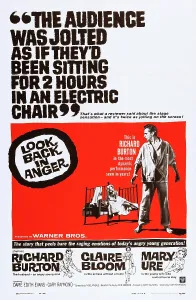 Burton Prints: LOOK BACK IN ANGER, l-r: Claire Bloom, Richard Burton on poster art, 1958