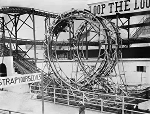 Recreation Prints: Loop the Loop was a dual-tracked steel roller coaster on Coney Island