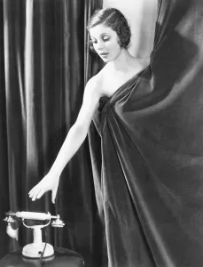 Telephone Prints: Loretta Young in studio publicity pose at the time of THE RULING VOICE, 1931