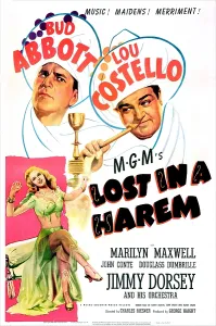 Smoking Prints: LOST IN A HAREM, US poster, Bud Abbott, Lou Costello, Marilyn Maxwell, 1944
