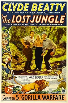 THE LOST JUNGLE, left: Clyde Beatty in Chapter 5: Gorilla Warfare, 1934