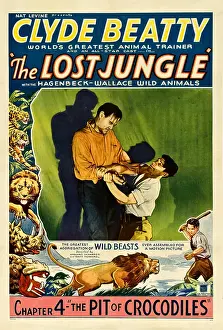 Serial Prints: THE LOST JUNGLE, right: Clyde Beatty in Chapter 4: The Pit of Crocodiles, 1934