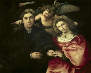 Lotto Prints: LOTTO, Lorenzo (1480-1556). Signor Marsilio Cassotti and his Wife