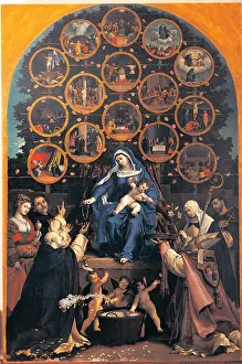 Rose Prints: Lotto Lorenzo, Madonna of the Rosary (Cingoli Altarpiece)