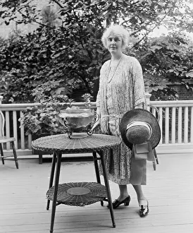 Bstp1215 Prints: Lou Henry Hoover, future First Lady, on her porch in 1926. (BSLOC_2015_16_58)