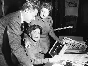 Parsons Prints: Louella Parsons, Hollywood gossip columnist, with CBS-TV Producer, Martin Manulis