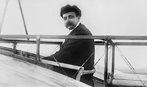 Flyers Prints: Louis Bleriot in his monoplane, c