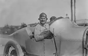 Automobiles Prints: Louis-Joseph Chevrolet in a Sunbeam at the 1916 Astor Cup race at Sheepshead Bay Speedway