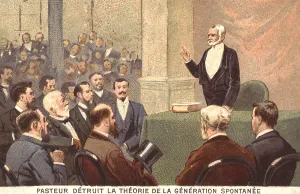 Chemists Prints: Louis Pasteur (1822-1895), speaking against the theory of spontaneous generation of life