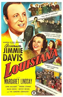 Jimmie Prints: LOUISIANA, US poster, from left: Jimmie Davis, Margaret Lindsay, 1947