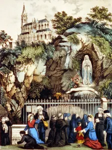 Images Dated 20th August 2007: Lourdes, France, pilgrims at the Shrine of Our Lady of Lourdes