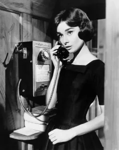 Talking On Phone Prints: LOVE IN THE AFTERNOON, Audrey Hepburn, 1957