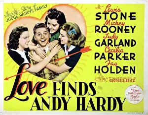 Lana Prints: LOVE FINDS ANDY HARDY, Judy Garland, Mickey Rooney, Ann Rutherford, Lana Turner, 1938