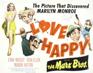 Marion Prints: LOVE HAPPY, Marilyn Monroe, Marion Hutton, Harpo Marx, Groucho Marx, Chico Marx, 1949